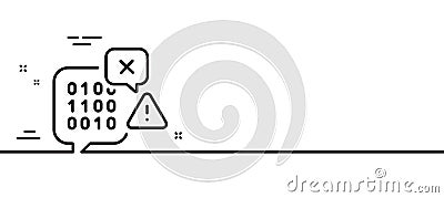 Binary code line icon. Ransomware threat sign. Minimal line pattern banner. Vector Vector Illustration