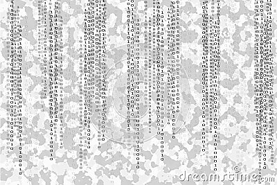 Binary code, one and zero, background with camouflage army, military pattern Stock Photo
