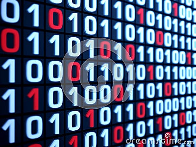 Binary code rendering Stock Photo