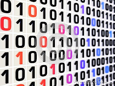 Binary code rendering Stock Photo