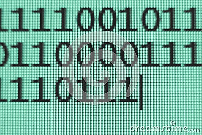 Binary code on screen Stock Photo