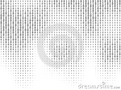 Binary code. Streaming decryption and encryption programming computer numbers, machine algorithms matrix coding. Hacker Vector Illustration