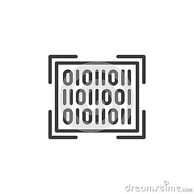 Binary code verification line icon Vector Illustration