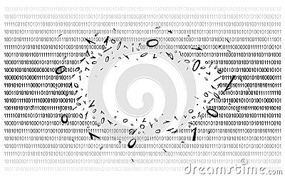 Binary code on white v1 Vector Illustration