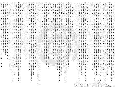 Binary code zero one matrix white background beautiful banner wa Vector Illustration