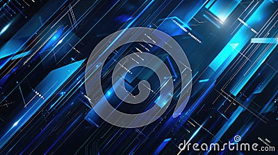 Binary codes with glowing blue digits. Technology and data concept. AIG53F. Stock Photo