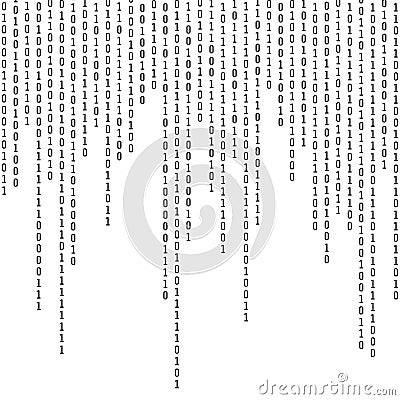 Binary coding. Computer digital information. Encryption and machine algorithms. Vector illustration isolated on white background Vector Illustration