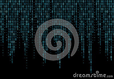 Binary computer code. Matrix background with digits 1.0. Vector Illustration