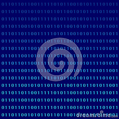 Binary computer language monitor digits Vector Illustration