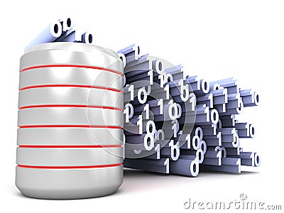 Binary data canister Cartoon Illustration