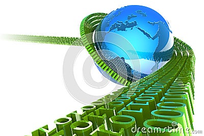 Binary data flow Stock Photo