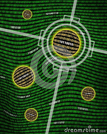 Binary data spheres targeted data mining Stock Photo