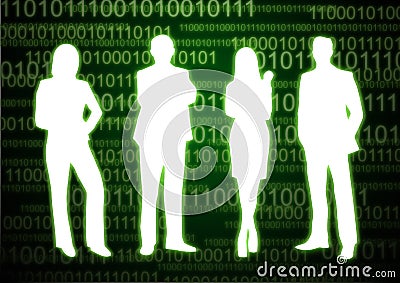 Binary digit people Stock Photo