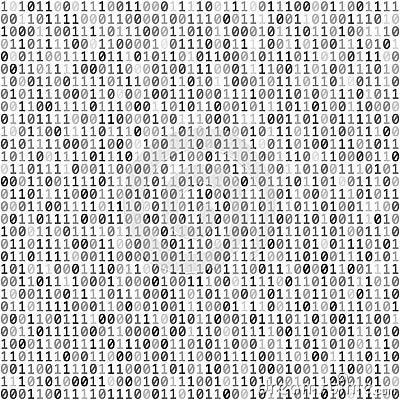 Binary digital code. Computer background numbers 1,0. Binary code for your design. Programming coding seamless pattern. Isolated o Vector Illustration