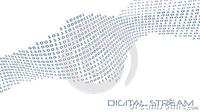 Binary digital stream of ones and zeros. Vector graphics Vector Illustration