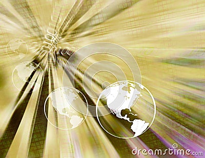 Binary earth globes ( yellow ) Stock Photo