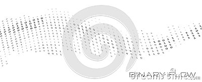 Binary flow. Digital data stream by ones and zeros. Minimal vector graphics Vector Illustration