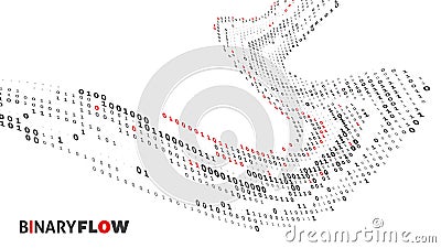Binary flow. Digital stream with ones and zeros. Vector graphics Vector Illustration