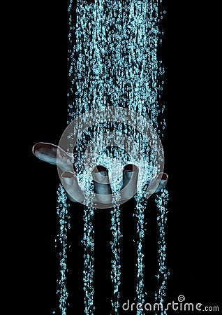 Binary flow hand Stock Photo