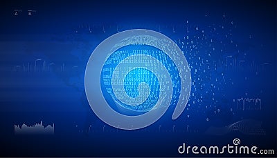 Binary globe sphere. Connection information data exchange. Technology planet. Big data. Global network. Artificial Vector Illustration