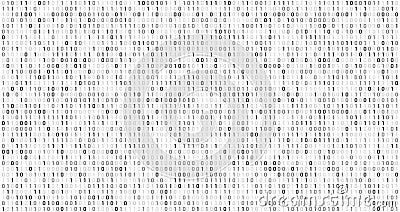 Binary matrix code. Computer data stream, digital security codes and gray coding information abstract vector background Vector Illustration