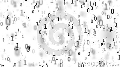 01 or binary numbers on the computer screen on monitor matrix background, Digital data code in hacker or safety security Cartoon Illustration