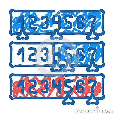 binary search algorithm icon doodle illustration Cartoon Illustration