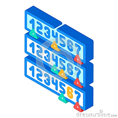 binary search algorithm isometric icon vector illustration Vector Illustration