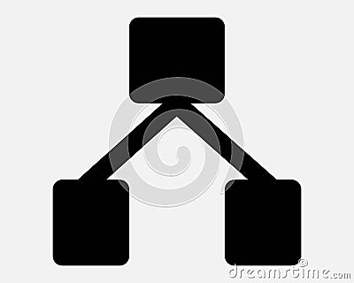 Binary Structure Two Split Upline Downline Organization Chart Path Connection Network Link Icon Sign Symbol Graphic Illustration Vector Illustration