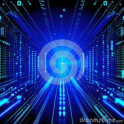 Binary Symphony: Digital Abstract Technology in Binary Code Stock Photo