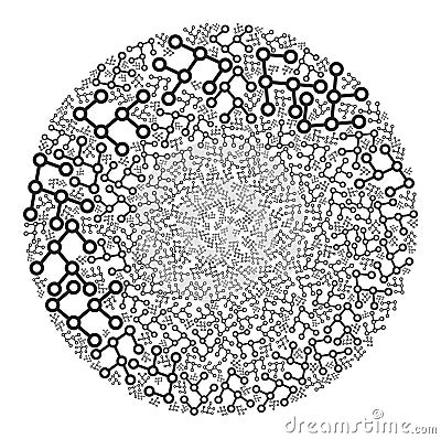 Binary Tree Icon Spheric Bubble Mosaic Vector Illustration