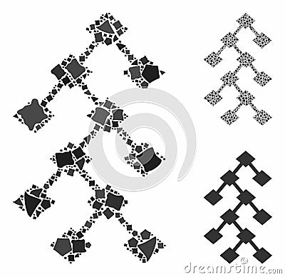 Binary tree Mosaic Icon of Uneven Elements Vector Illustration