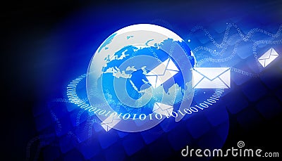 Binary world with email messages Stock Photo
