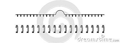 Bind spring of spiral. Ring of spiral for notebook or calendar. Metal wire of binder clip. Mockup for book, diary, notepad Vector Illustration