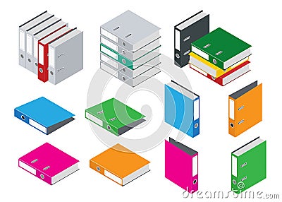 Binder blank file folder. Office Folder File. Composition Isolated on White Background. Flat 3d isometric vector blank Vector Illustration