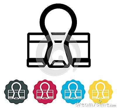 Binder Clip - Icon Illustration Stock Photo