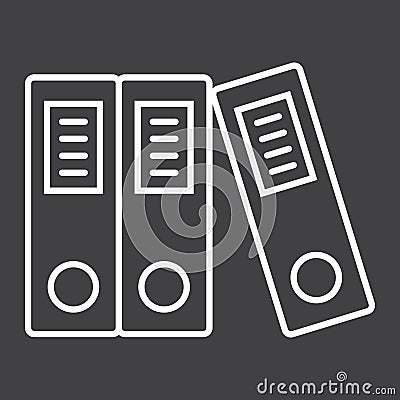 Binders line icon, business and folder Vector Illustration