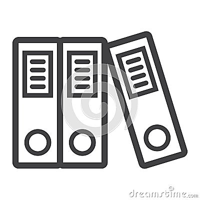 Binders line icon, business and folder Vector Illustration