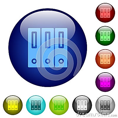 Binders solid color glass buttons Vector Illustration