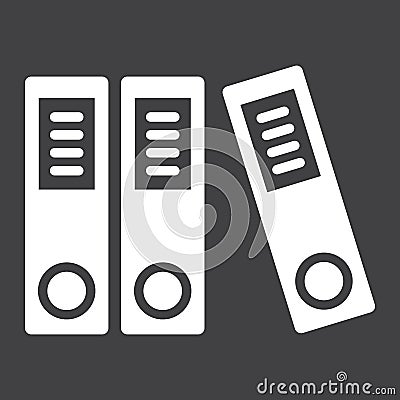 Binders solid icon, business and folder Vector Illustration