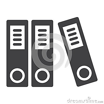 Binders solid icon, business and folder Vector Illustration
