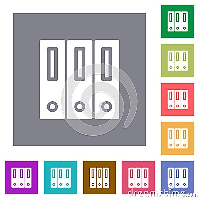 Binders solid square flat icons Vector Illustration