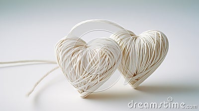 Binding hearts in bonds with white string ceremonies.AI Generated Stock Photo