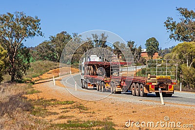 BINDOON, AUSTRALIA - Sep 15, 2012: Trucks returning to Perth after delivering goods and supplies to the iron ore mines in the Editorial Stock Photo