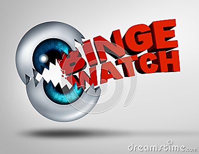 Binge Watch Concept Cartoon Illustration