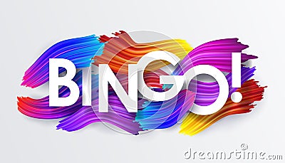 Bingo, background of colorful brushstrokes of oil or acrylic paint Vector Illustration
