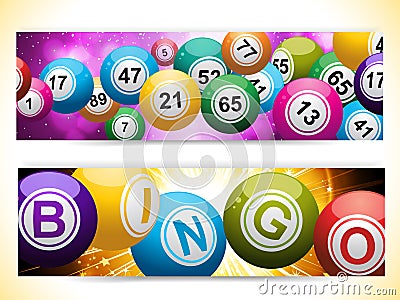 Bingo ball banners Vector Illustration