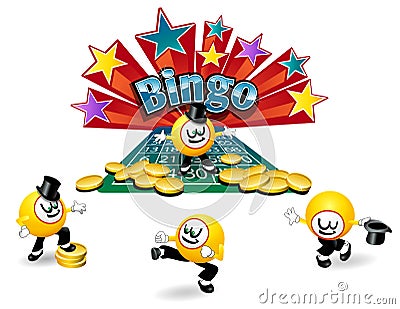 Bingo ball character Vector Illustration
