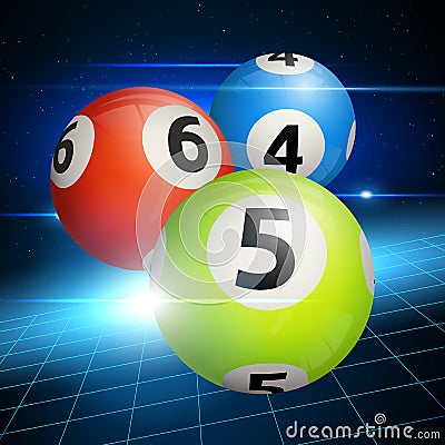 Bingo Balls on a Blue Background. Vector illustration Vector Illustration