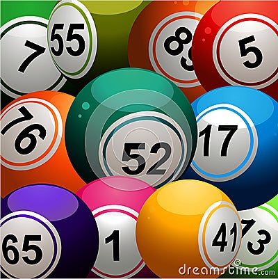 Bingo balls close up background Stock Photo